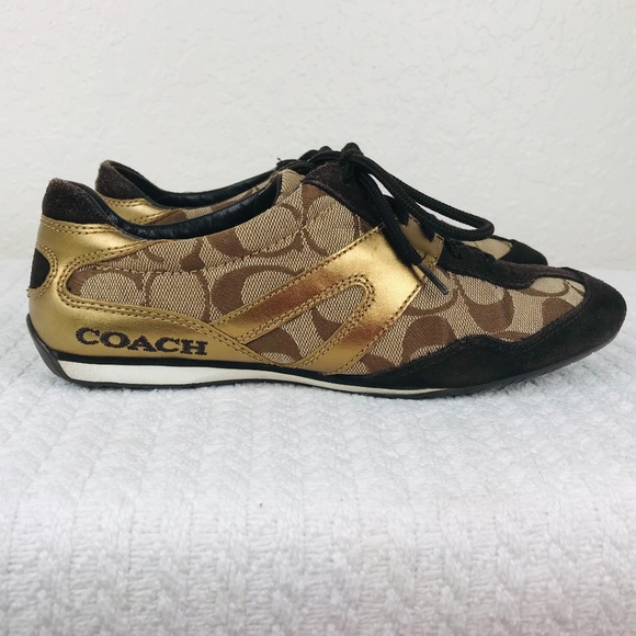 Coach Shoes - COACH BROWN BRONZE LEXY SNEAKER